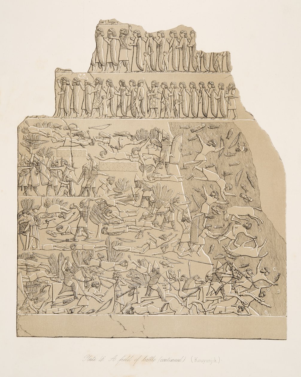 A field of battle, from Monuments of Nineveh by Austen Henry Layard