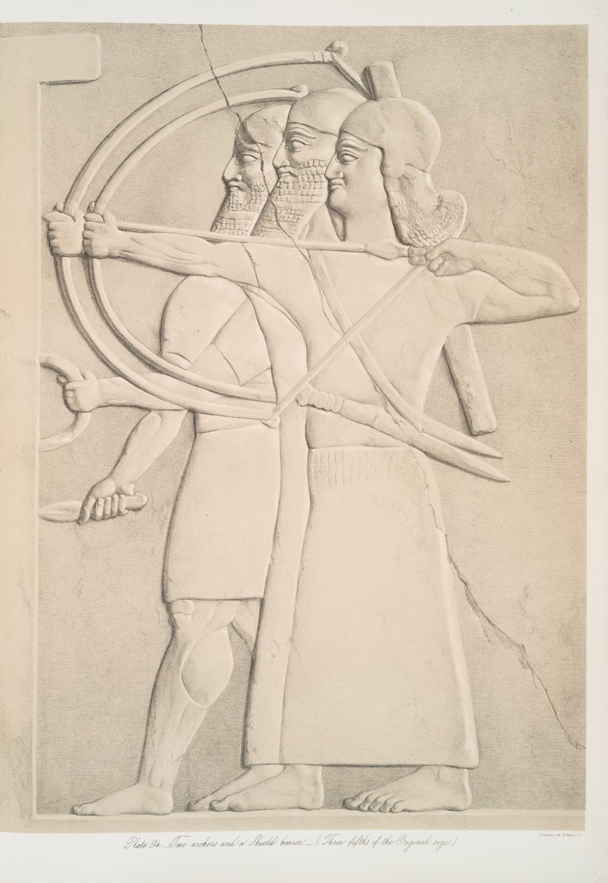 Two Archers and a Shield Bearer, 1849 by Austen Henry Layard