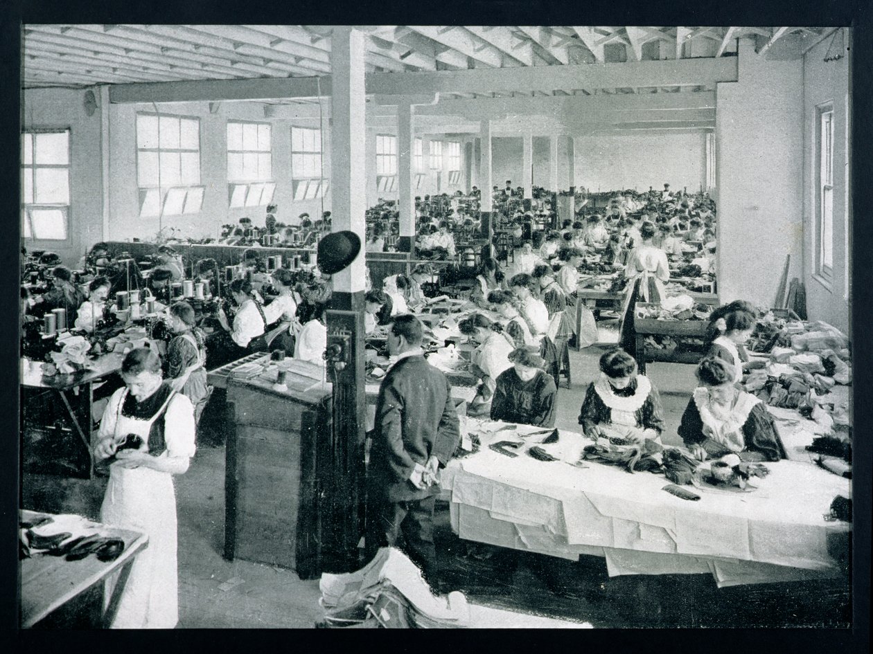Interior of a Shoe-Making Factory, Victoria, c.1900, from 