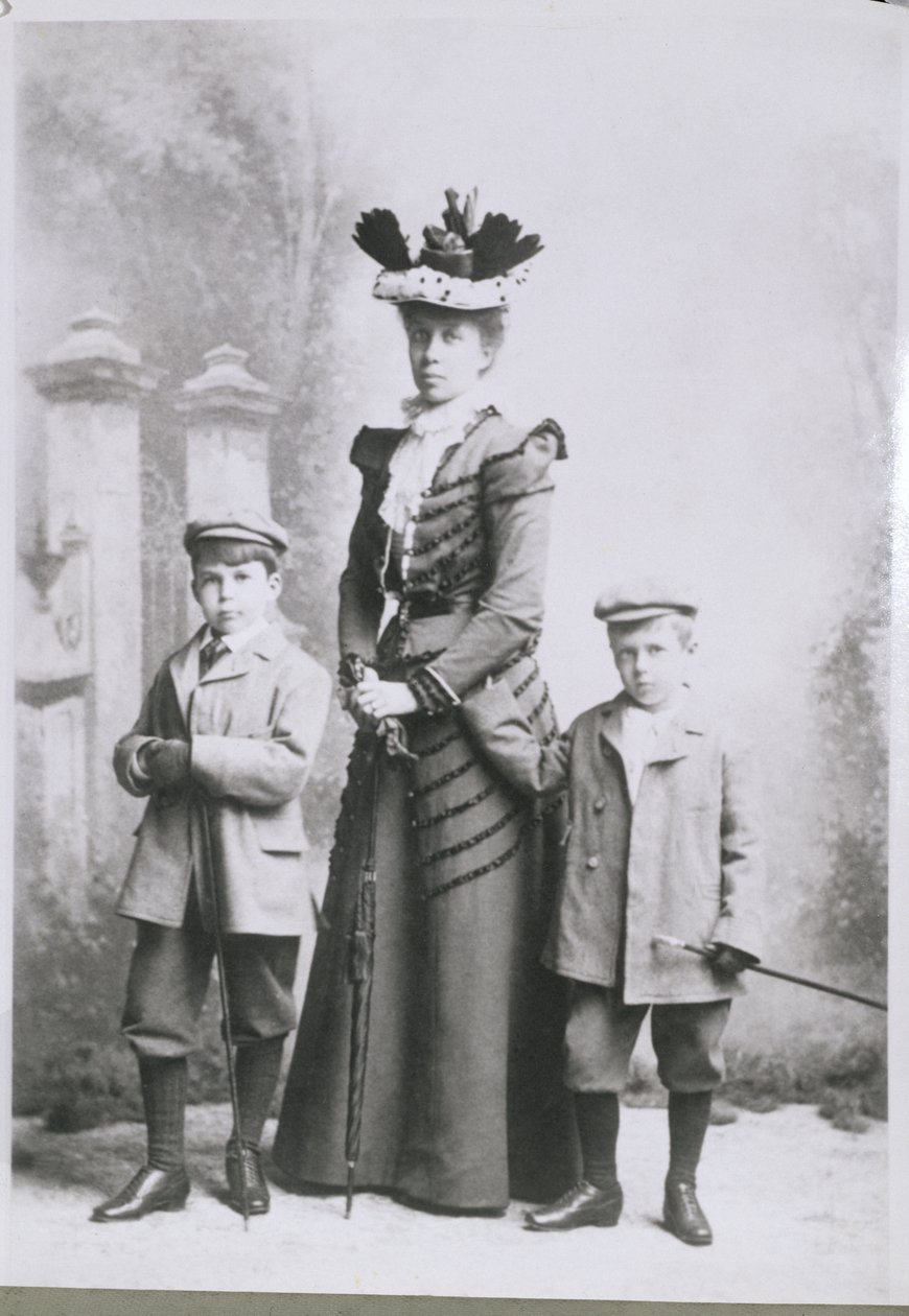 William Lawrence Bragg (1890-1971) with His Mother and Brother in Adelaide, c.1895 by Australian Photographer