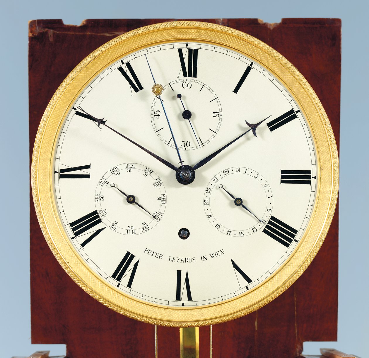 A Month-Going Bodenstanduhr with Equation of Time and Full Calendar by Austrian School