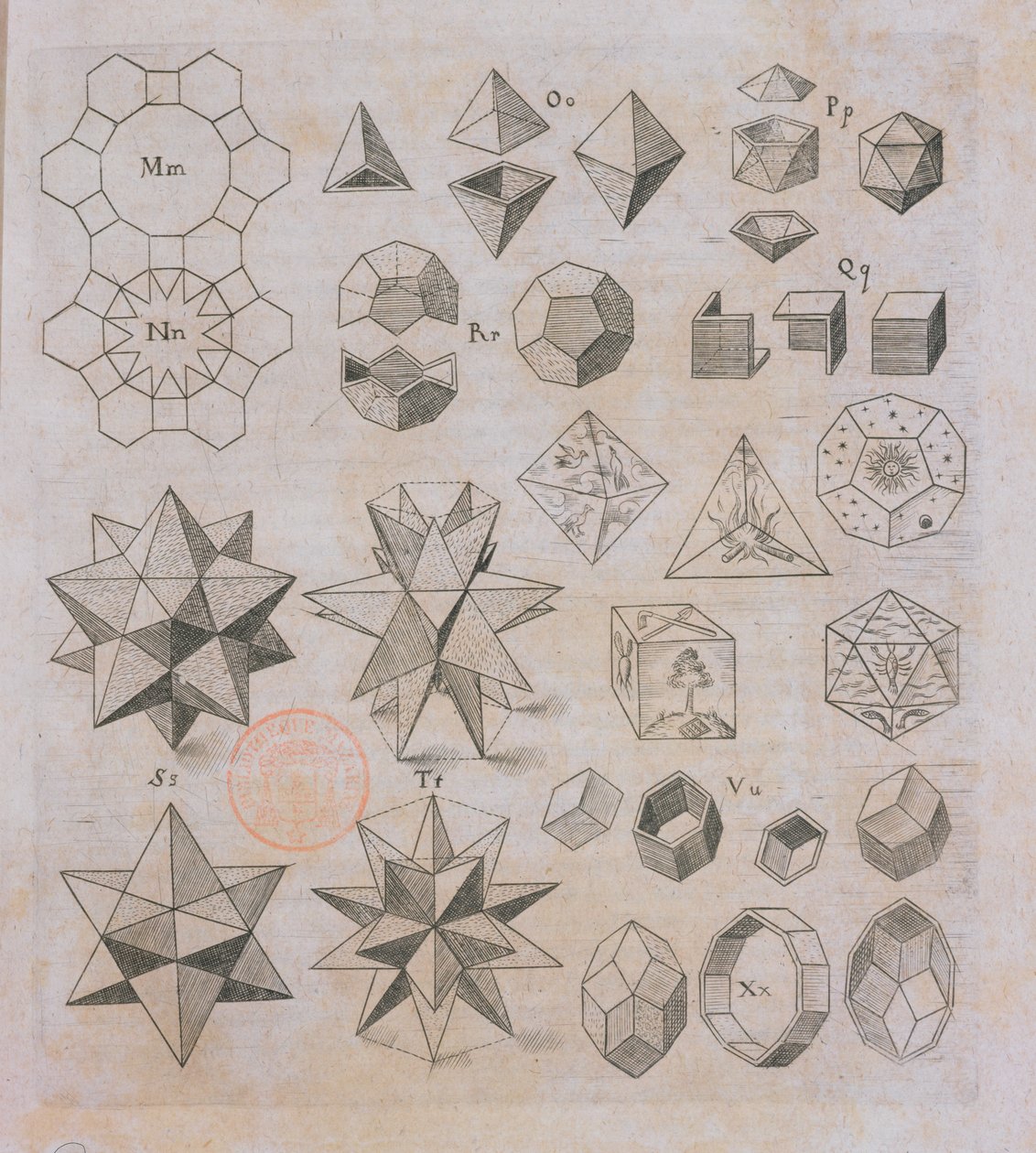 Geometric shapes, from Harmonices Mundi by Johannes Kepler (1571-1630) published in Linz, 1619 by Austrian School