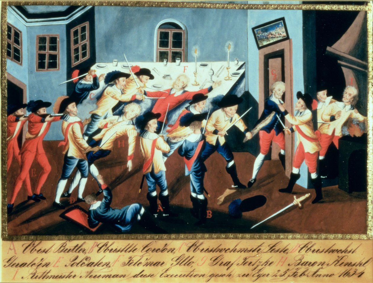 The Arrest of Albrecht von Wallenstein (1583-1634) at Eger by a Force of Irish and Scottish Officers under the Command of General Butler by Austrian School