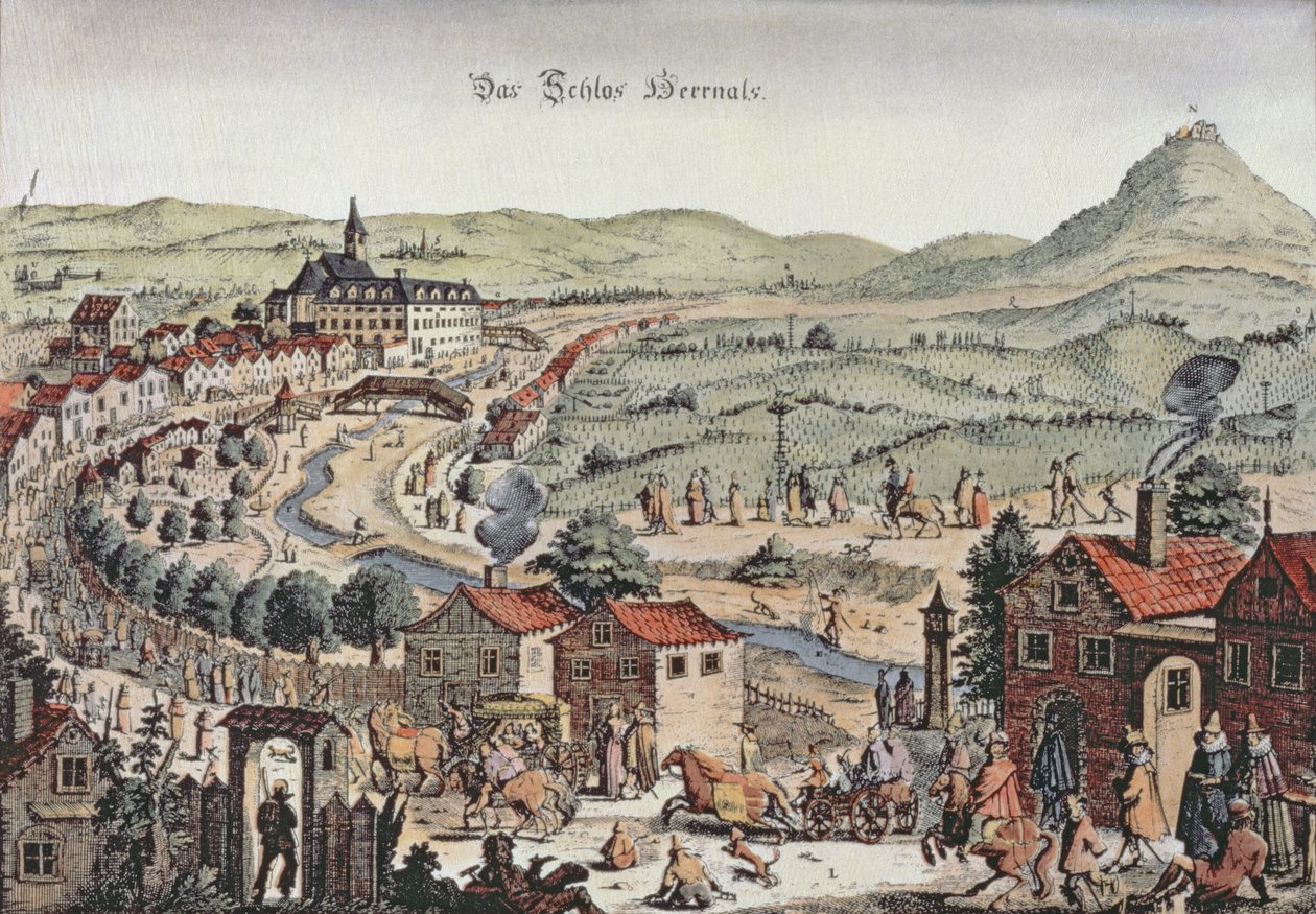 View of the North of Vienna with the Schlos Hernals and the Kahlenberg Hills in the Background by Austrian School