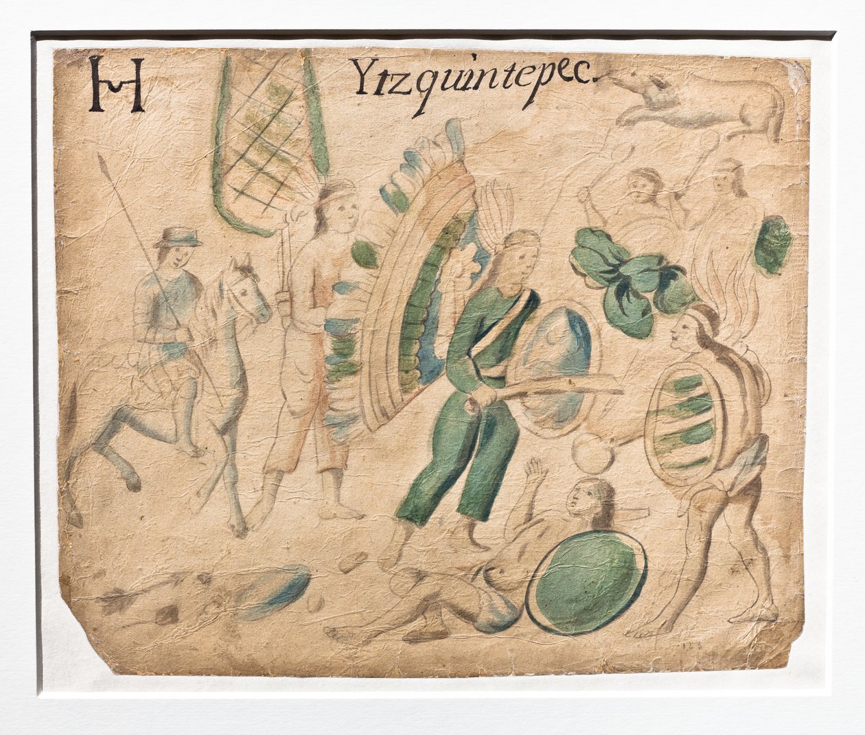 Codex Lienzo de Tlaxcala / Combat between warriors by Aztec Aztec