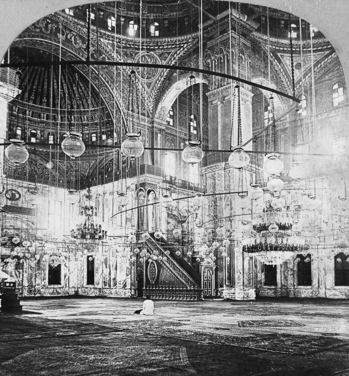 Interior, Mosque of Muhammad Ali, Cairo, Egypt by B. L. Singley