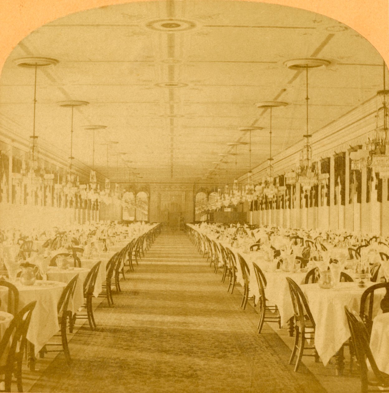 Dining Hall, Grand Union Hotel, Saratoga, Largest Dining Hall in the World by B. W. Kilburn