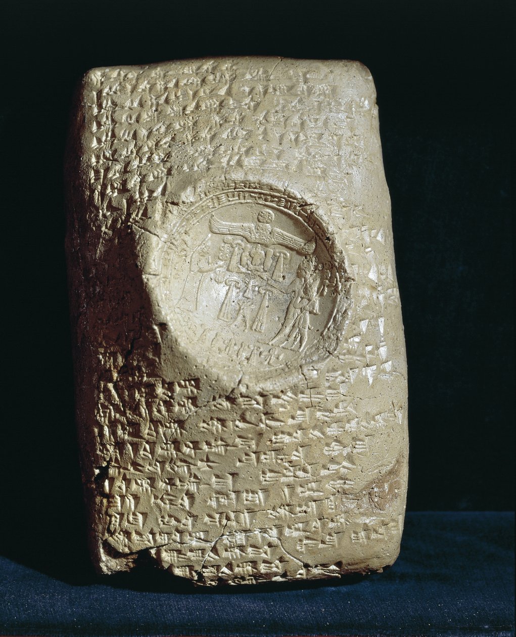 Tablet written in Babylonian cuneiform syllabic from the ruins of ancient Ugarit by Babylonian Babylonian
