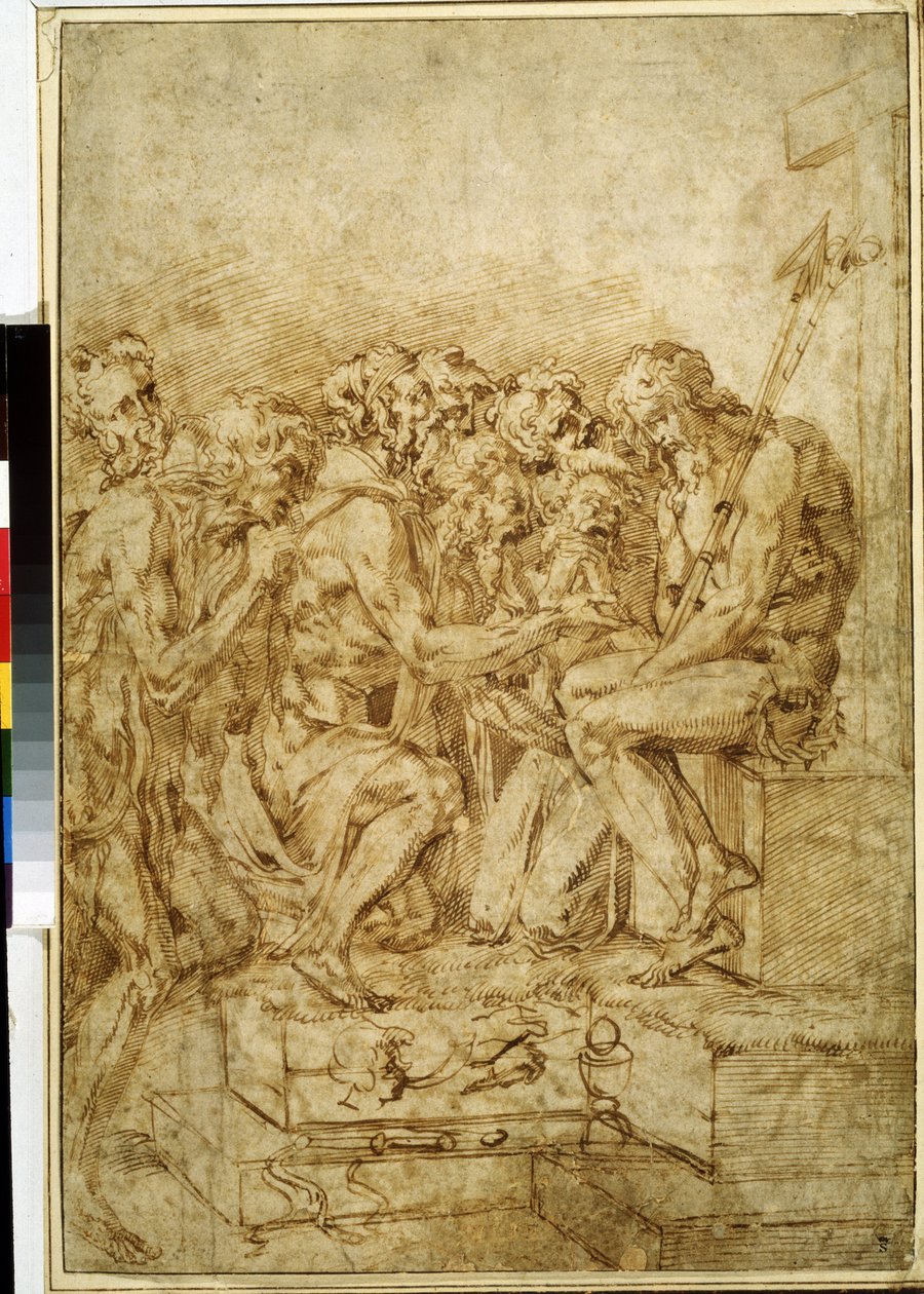 Christ with Symbols of Passions Attended by Seven Figures by Baccio Bandinelli