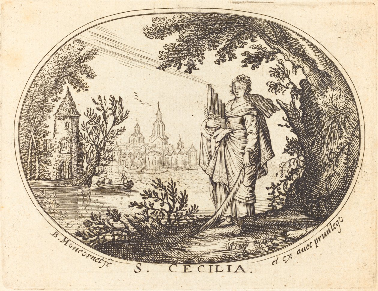 Saint Cecilia in a Landscape by Balthasar Moncornet