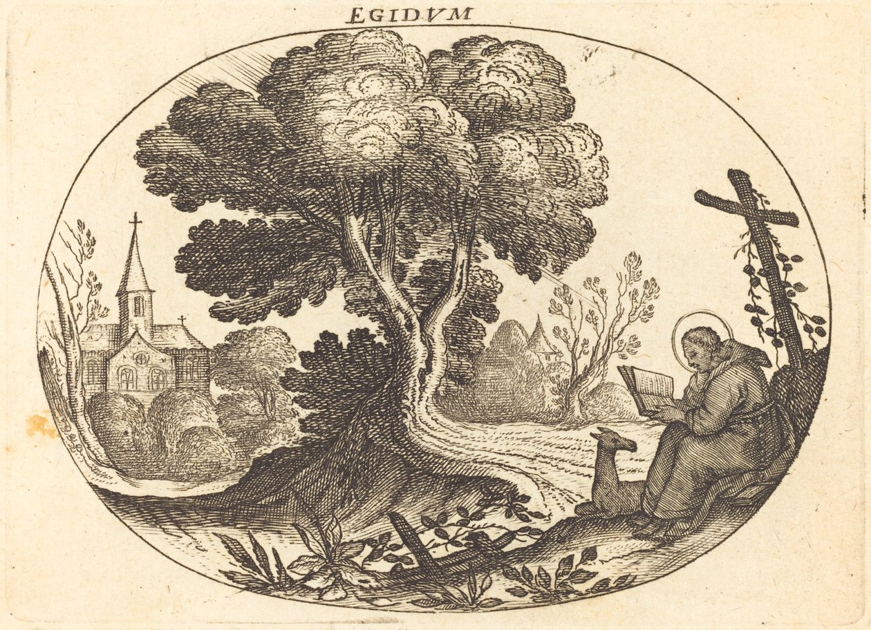 Saint Egidius and a Doe by Balthasar Moncornet