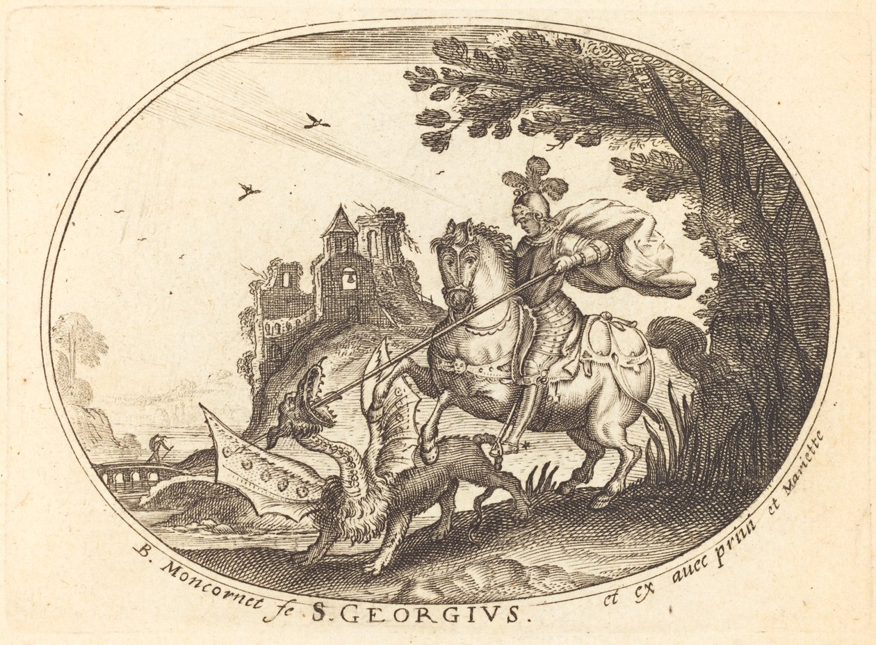 Saint George and the Dragon by Balthasar Moncornet