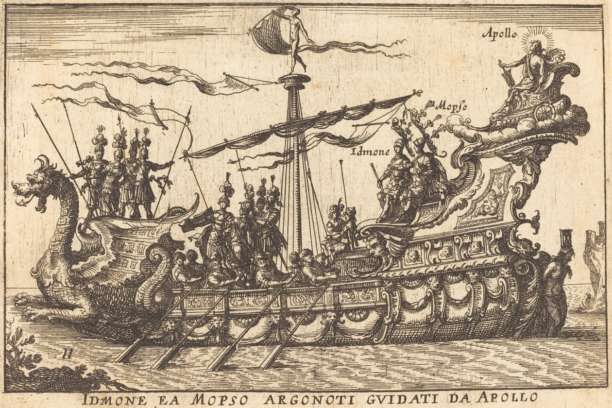 Idinone ea Mopso Argonoti guidati da Apollo by Balthasar Moncornet after Remigio Cantagallina