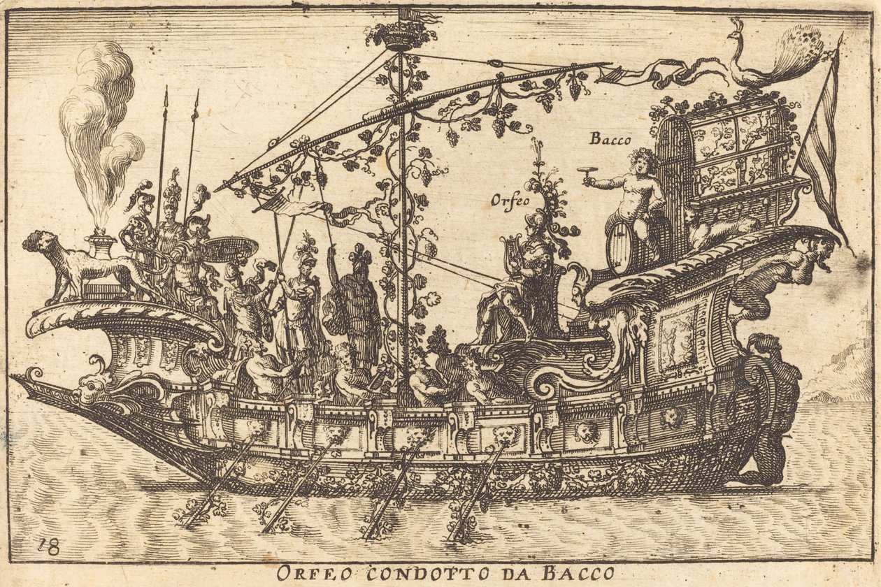 Orpheus Led by Bacchus by Balthasar Moncornet after Remigio Cantagallina