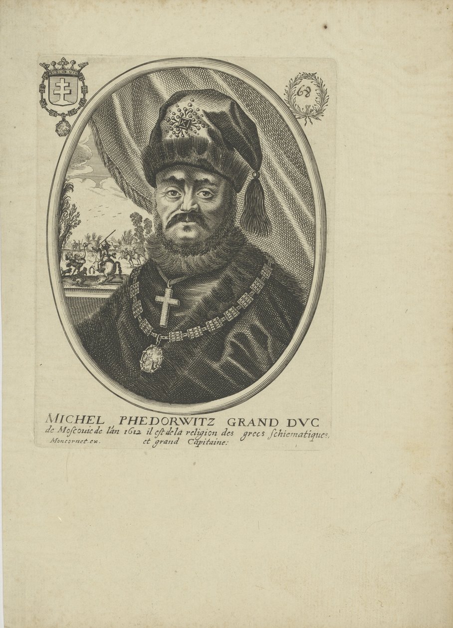 Portrait of Tsar Michail I Fyodorovich of Russia by Balthazar Moncornet