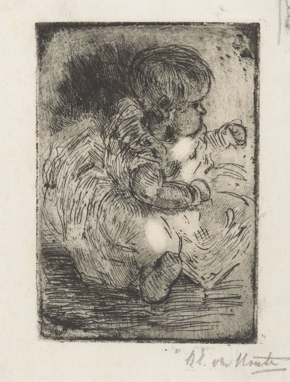 Portrait of H.W. Mouton as a Baby by Barbara Elisabeth van Houten (signed by artist)
