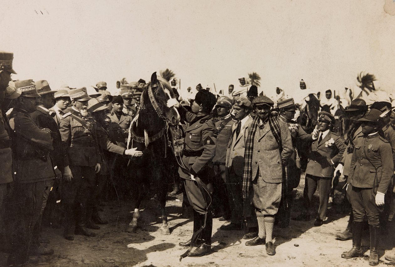 Benito Mussolini with His Fascists and Italo Balbo in Libya in Tripoli by Barbera La