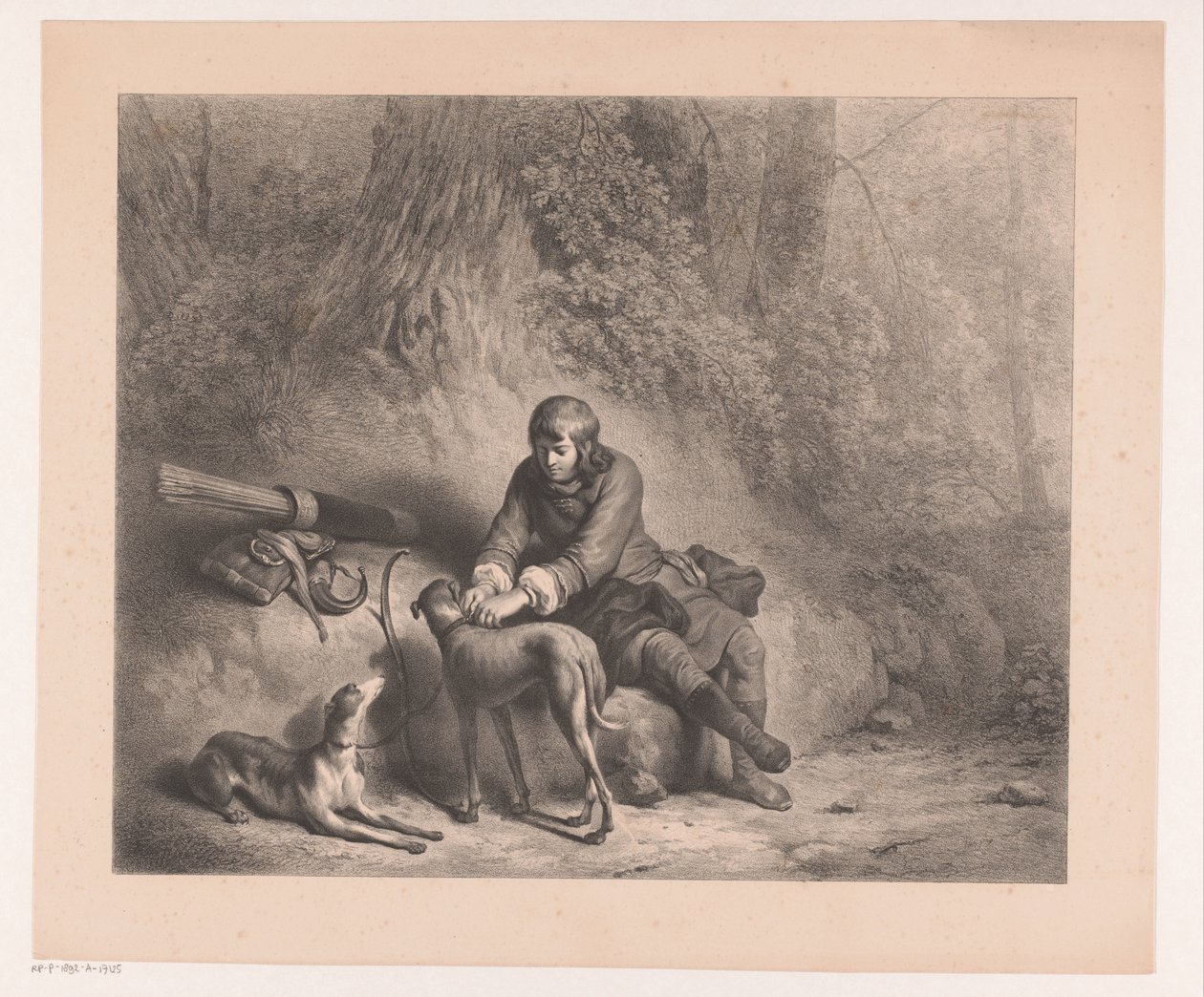 Hunter Preparing for the Hunt by Barend Cornelis Koekkoek