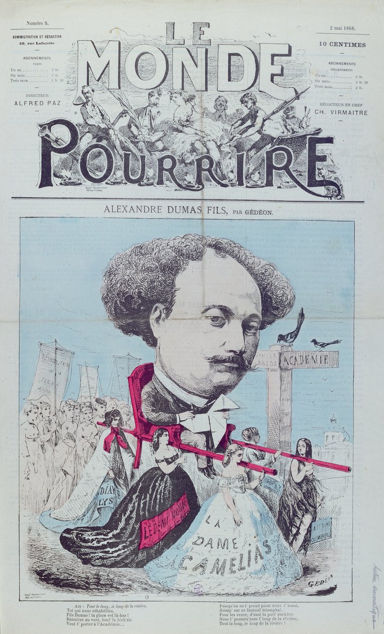 Caricature of Alexandre Dumas, fils for 