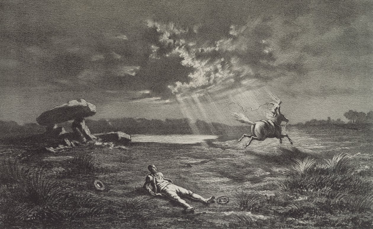 The Follet dEpnell, illustration for Legendes Rustiques by George Sand (1804-76) 1858 by Maurice Sand