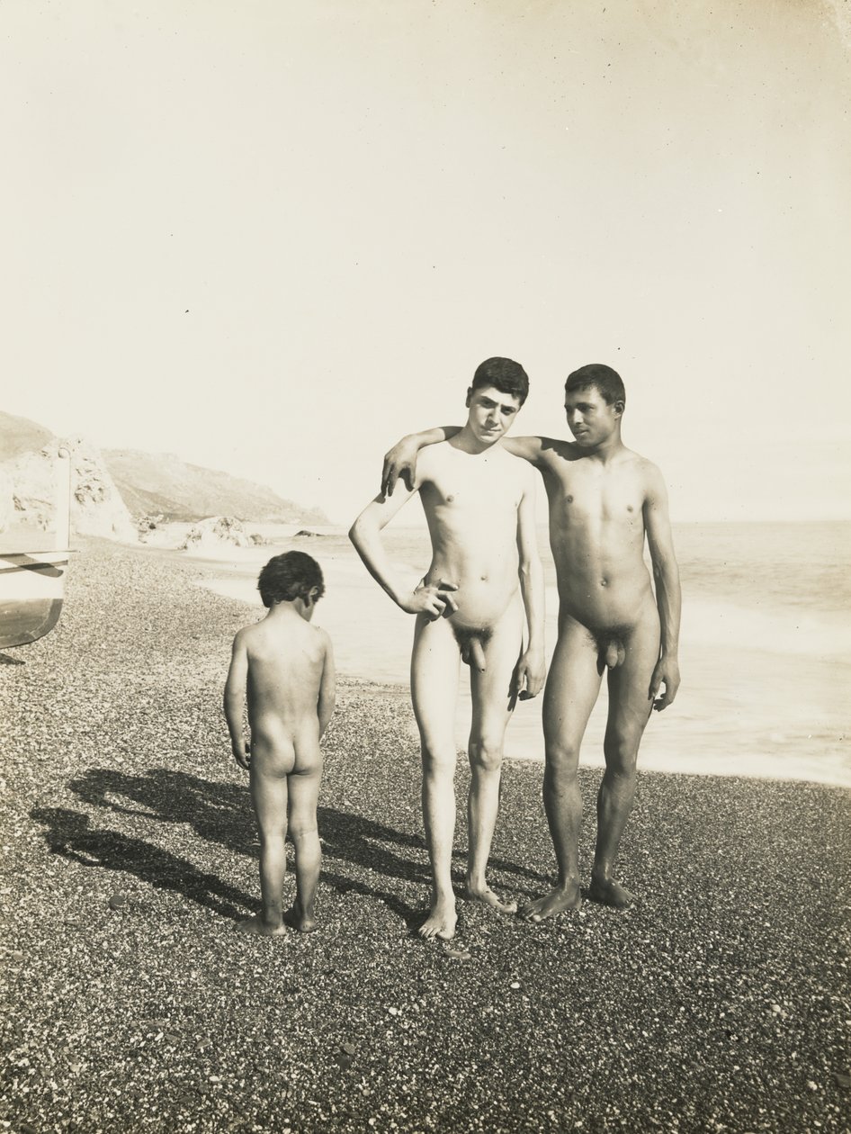 Two Youths and Boy on Beach by Baron Wilhelm von Gloeden