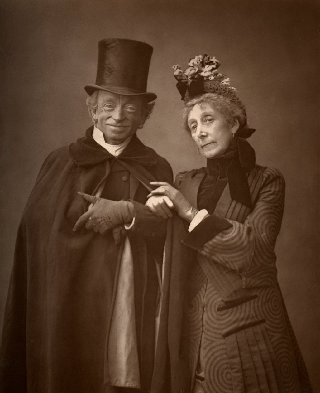 American Actors James Lewis and Ann Gilbert in A Night Off, 1886 by Barraud