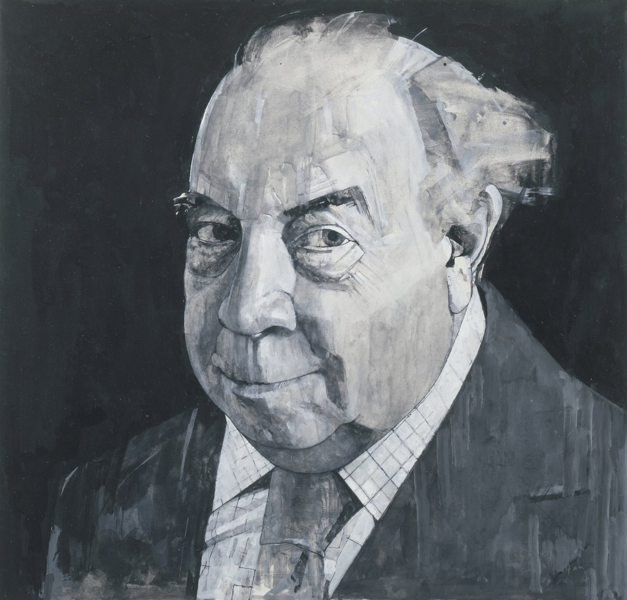 Portrait of J.B. Priestley, illustration for The Listener, 1970s by Barry Fantoni