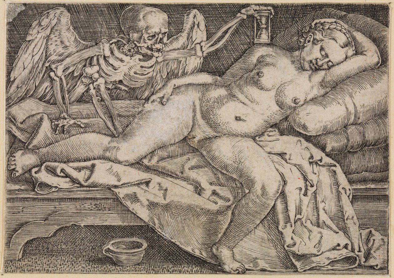 The Resting Woman and Death by Barthel Beham