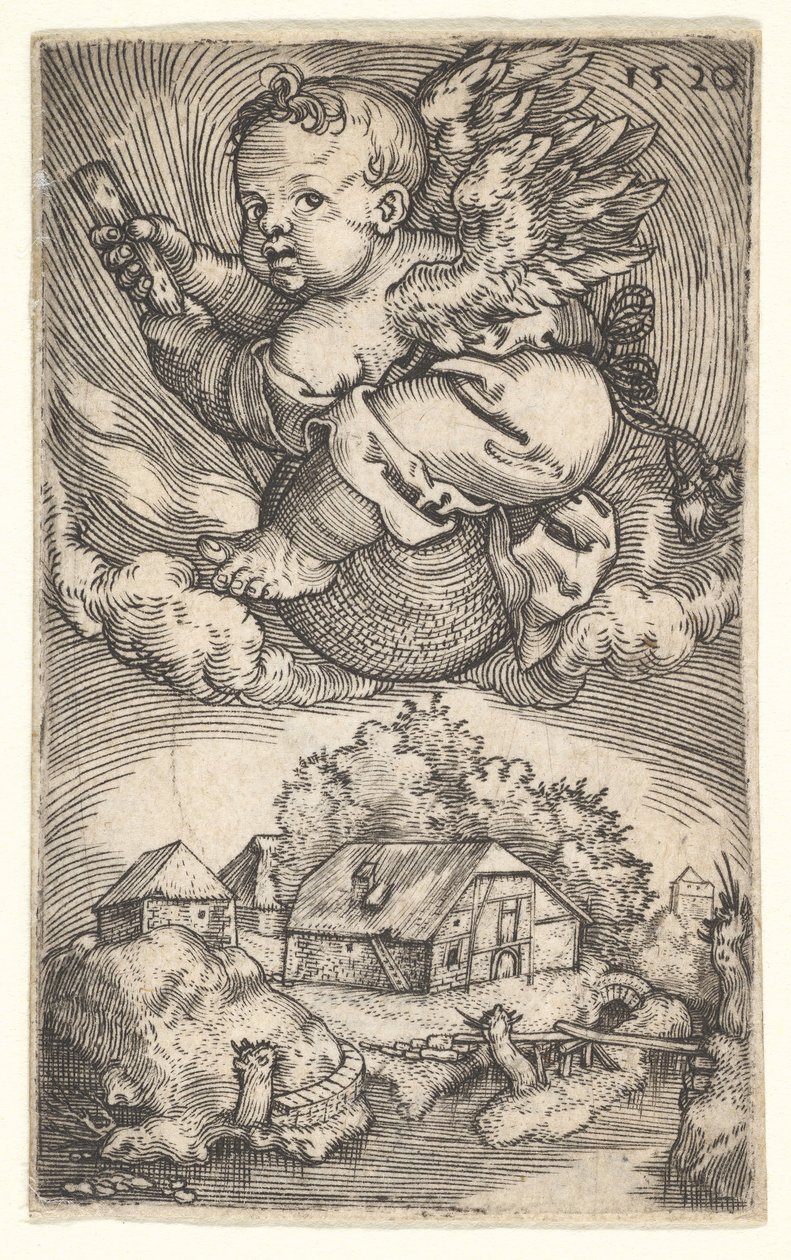 Genius on a Globe Floating in the Air, Mid-17th Century by Barthel Beham