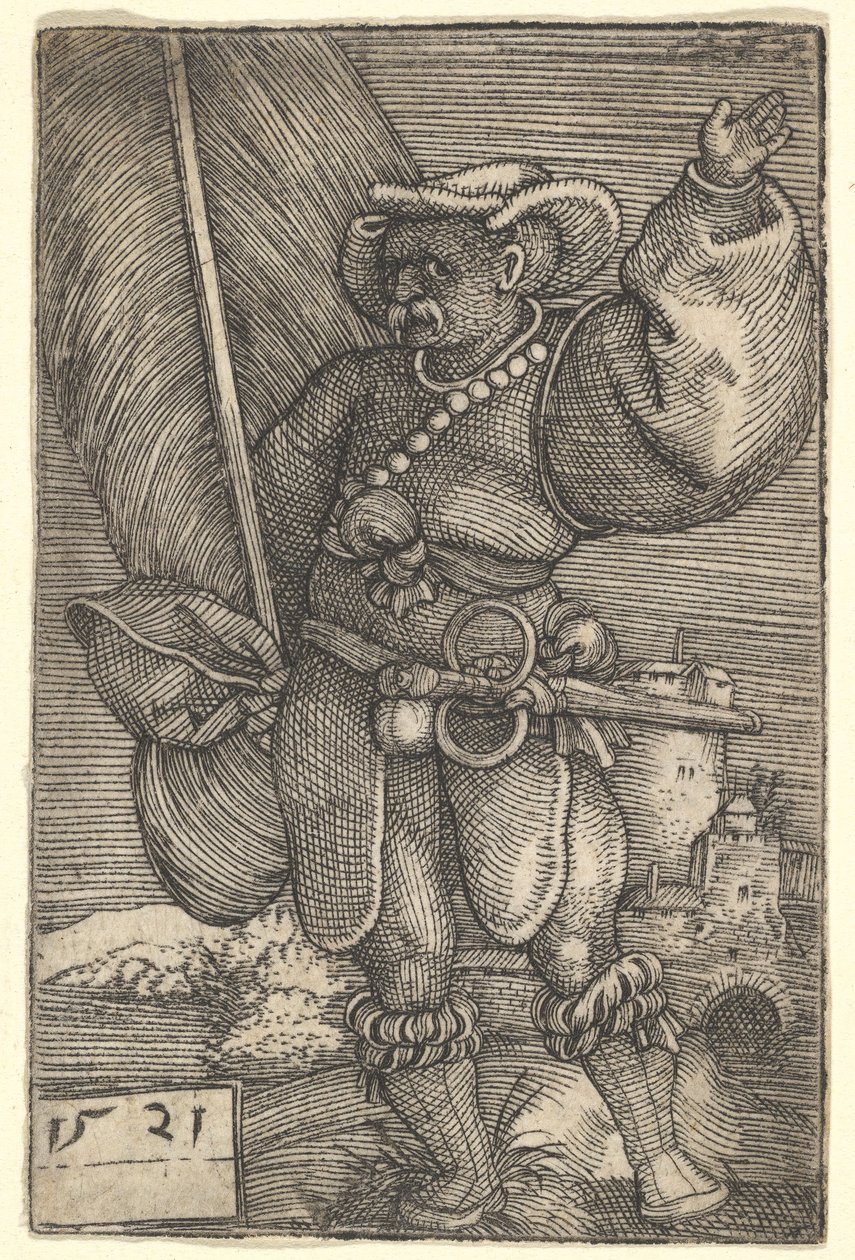Standard Bearer with Raised Left Hand by Barthel Beham