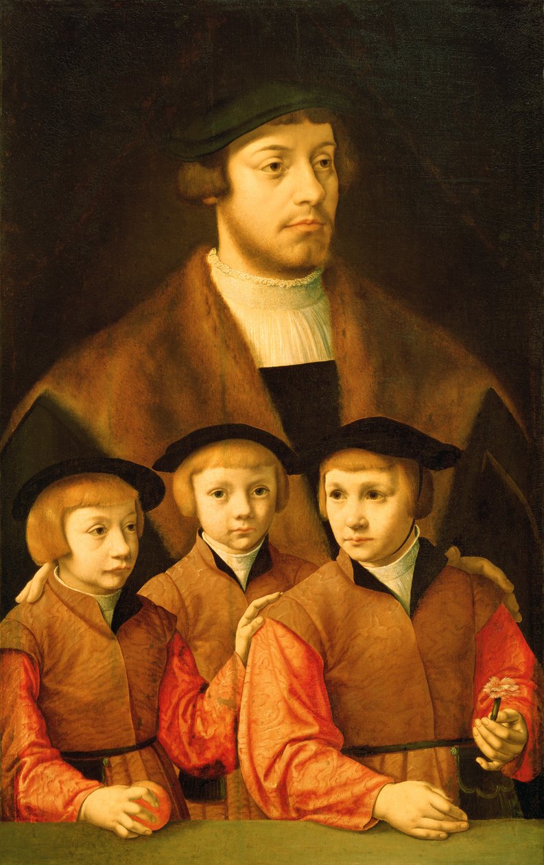 Portrait of a Man and His Three Sons, late 1530s-early 1540s by Bartholomaeus Bruyn