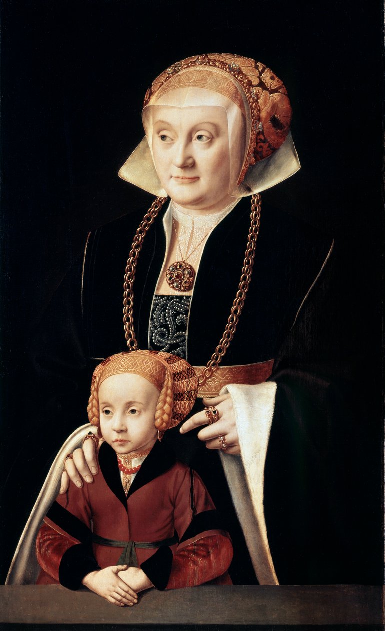 Portrait of a Lady with Daughter, c. 1530s-1540s by Bartholomaeus Bruyn the Elder