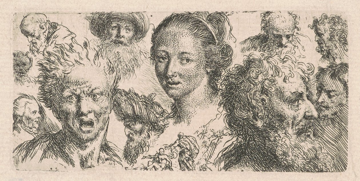 Studies of Eleven Heads by Bartholomäus Ignaz Weiss