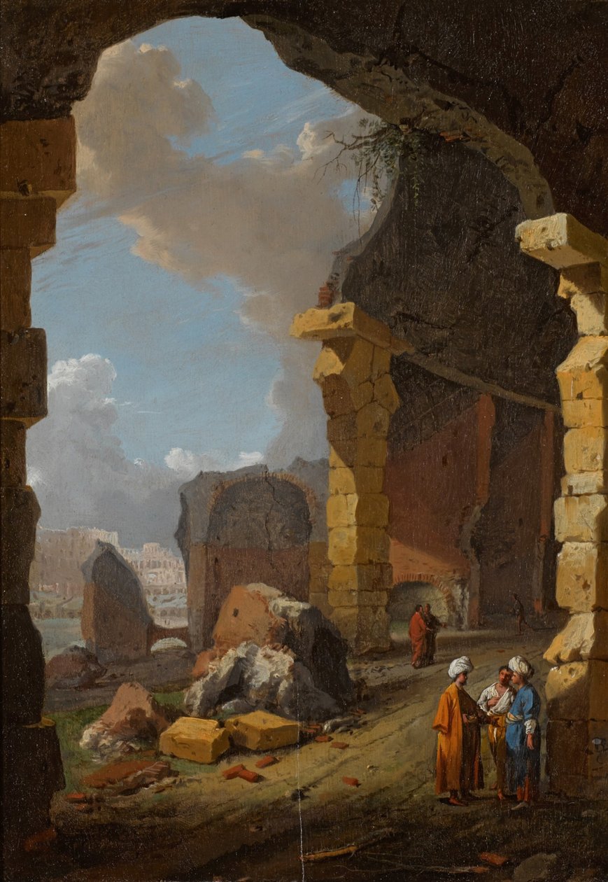 Roman Ruins with Turbaned Figures by Bartholomeus Breenbergh