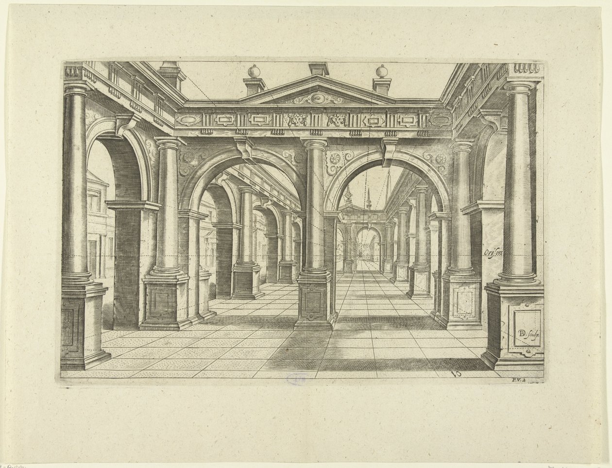 Building with Double Arch in Doric Style by Bartholomeus Willemsz. Dolendo