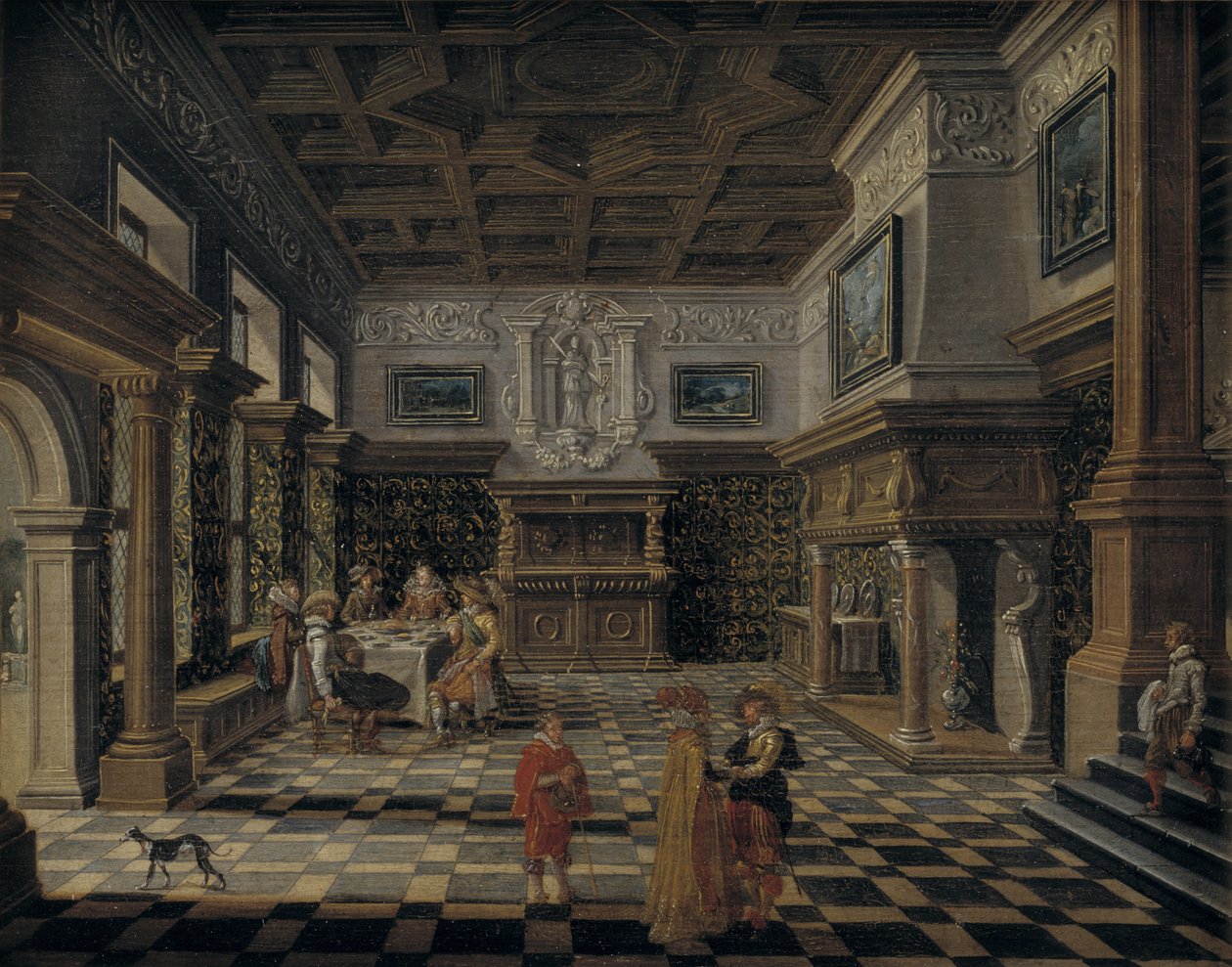 Sumptuous Renaissance Interior with a Banquet by Bartholomeus van Bassen