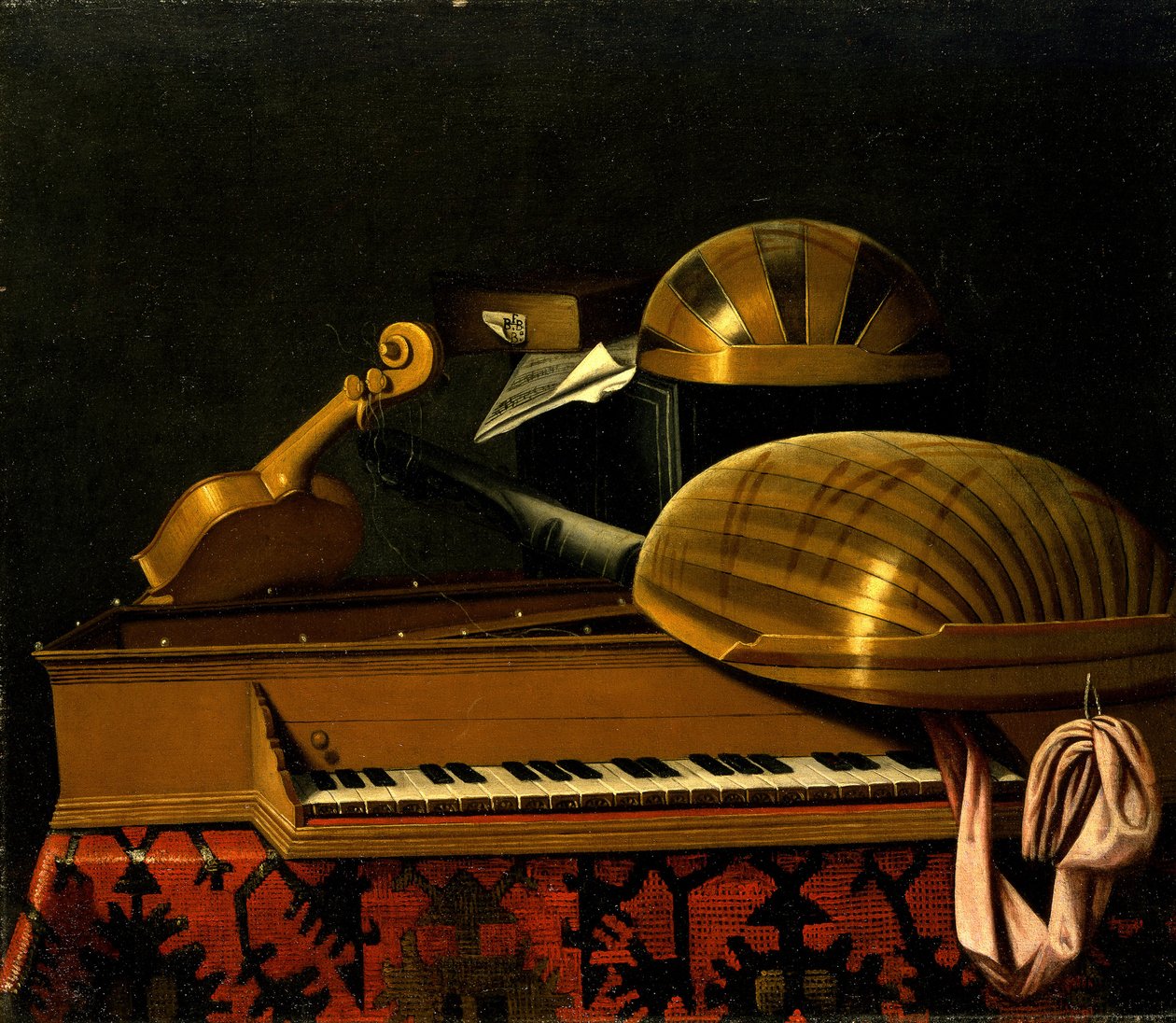 Still Life with Musical Instruments and Books, Mid 17th century by Bartolomeo Bettera