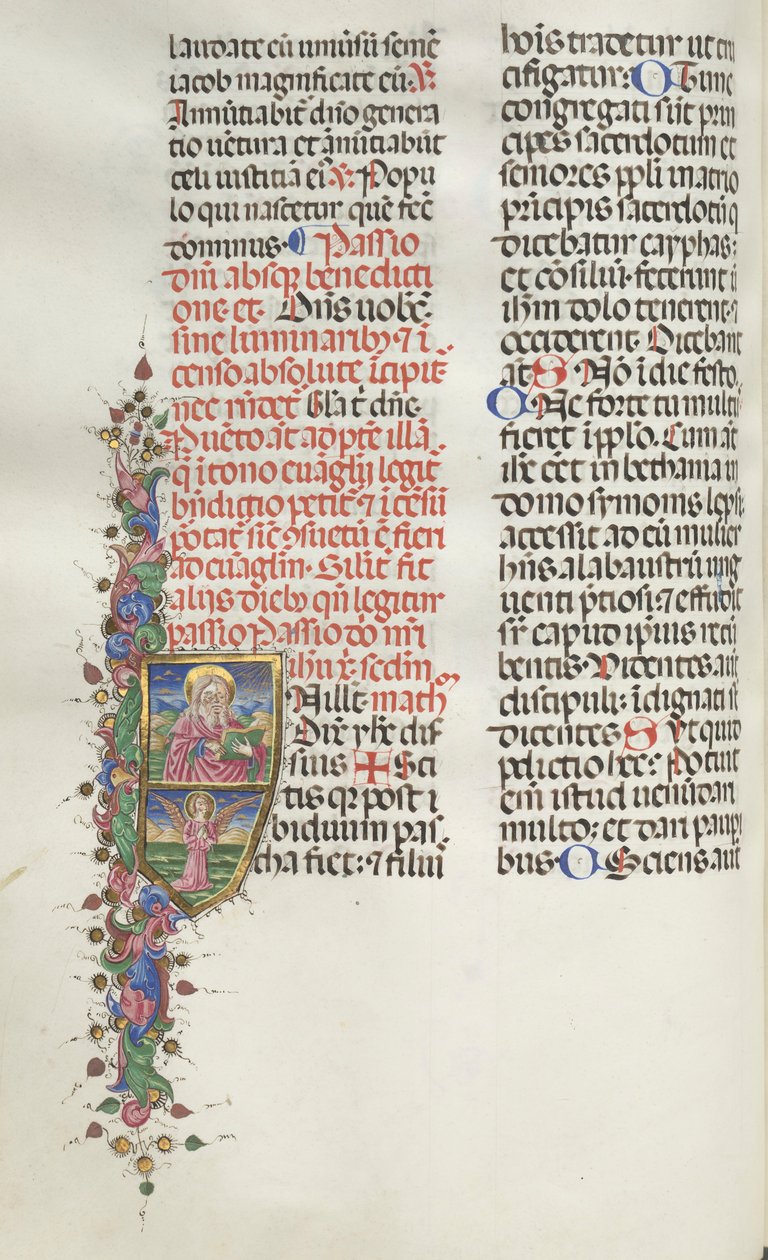 Missale: Fol. 116: Saint Matthew with Angel by Bartolomeo Caporali