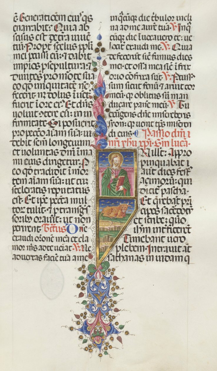 Missale: Fol. 131: Saint Luke with Bull, 1469 by Bartolomeo Caporali