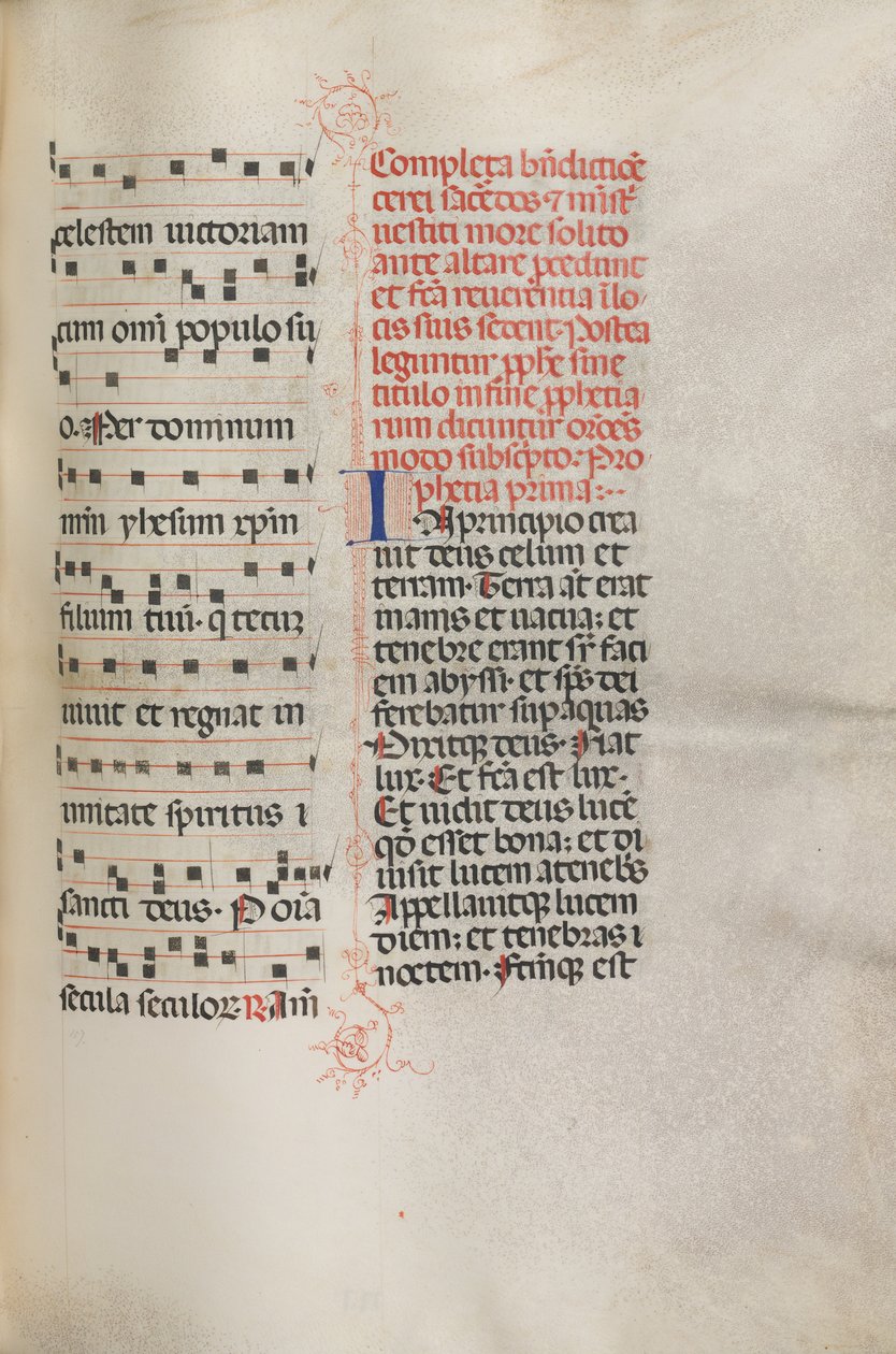 Missale: Fol. 158: Music for Exultet, 1469 by Bartolomeo Caporali