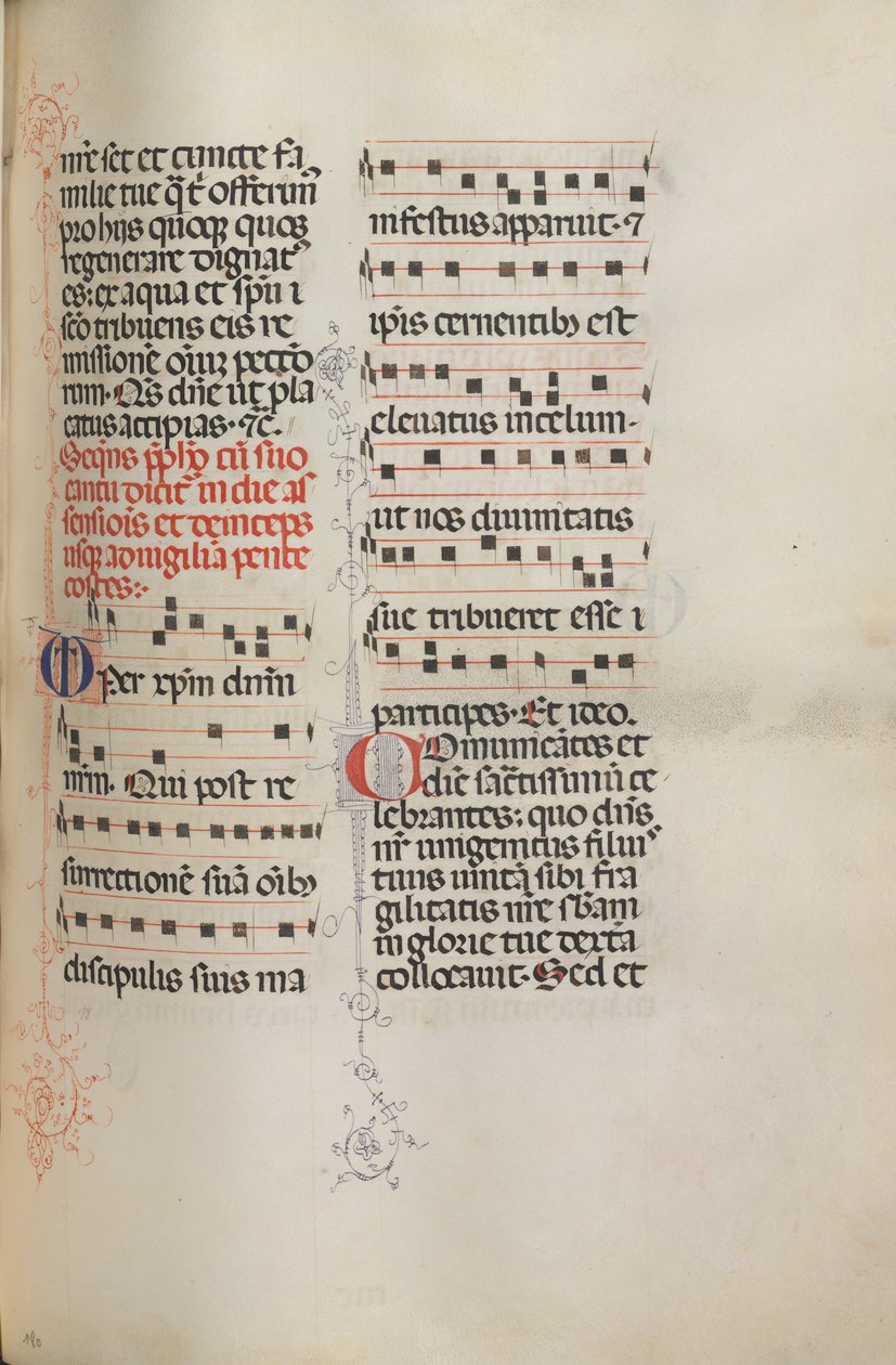 Missale: Fol. 180: Music for various ordinary prayers by Bartolomeo Caporali