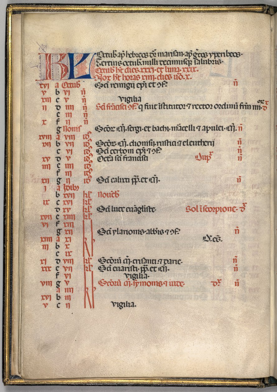 October Calendar Page by Bartolomeo Caporali