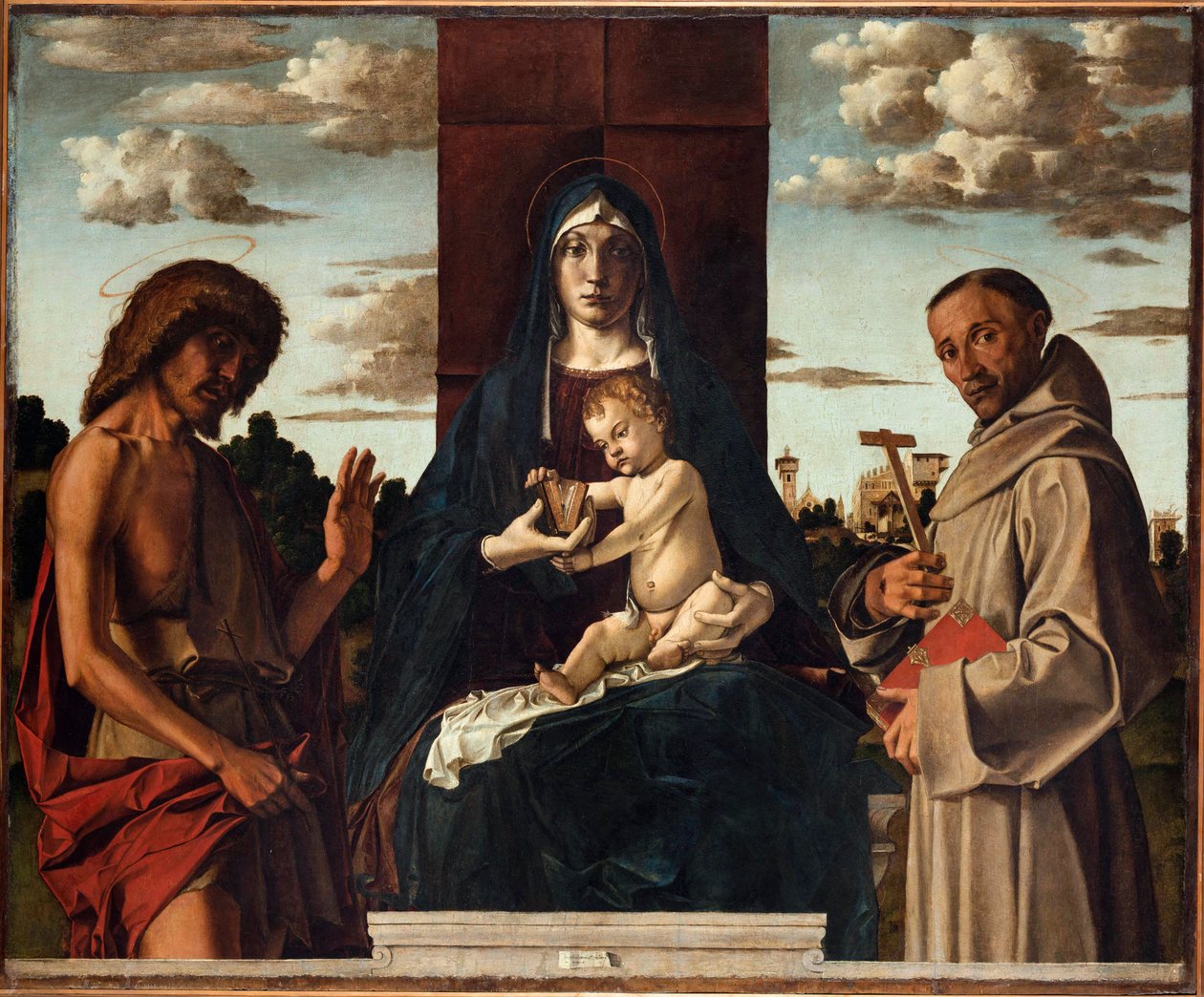 Virgin and Child with Saints Francis and John the Baptist by Bartolomeo Montagna (1449-1523). Oil on wood, size: 148x180, ca 1485, Fondazione Cini, Venice by Bartolomeo Montagna