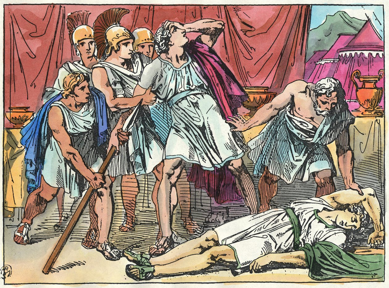 Alexander the Great Being Drunk Killed Clitus by Bartolomeo Pinelli