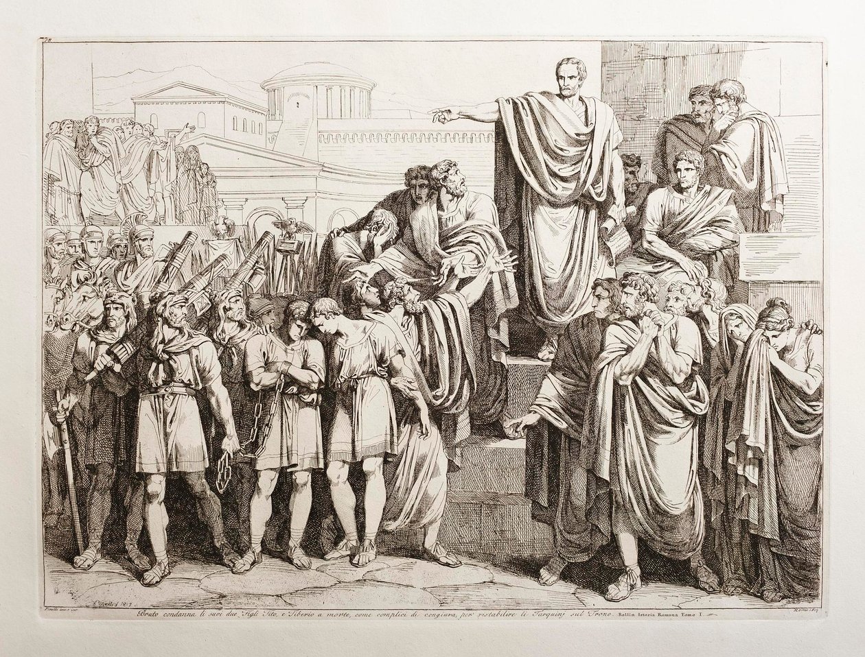 Brutus Sentences His Two Sons Titus and Tiberius to Death by Bartolomeo Pinelli
