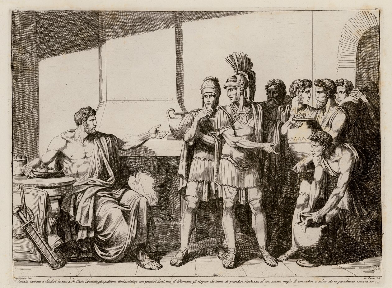 Curius Dentatus refusing the gifts of the Samnites by Bartolomeo Pinelli