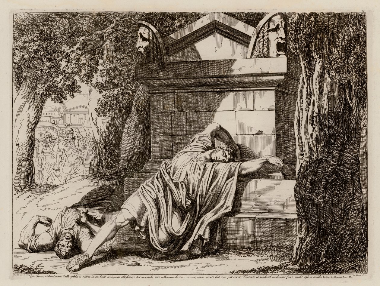 Death of Gaius Gracchus by Bartolomeo Pinelli