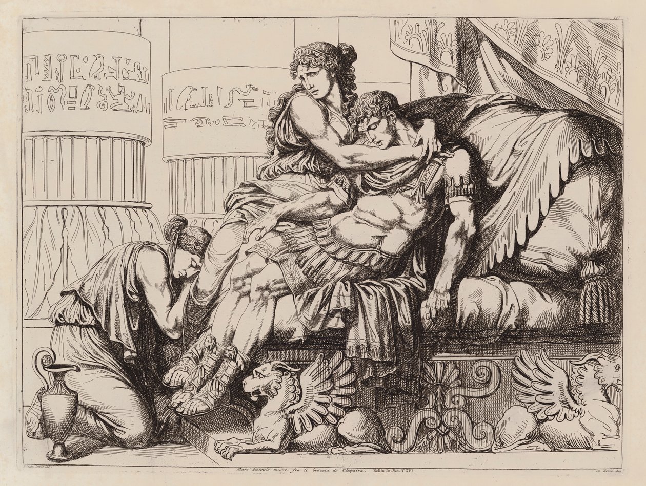 Death of Mark Antony in the arms of Cleopatra, 30 BC by Bartolomeo Pinelli