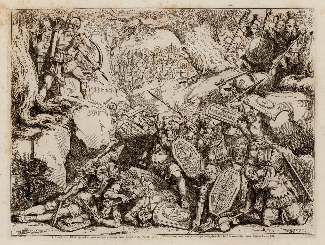 Destruction of the Roman gens Fabia at the Battle of the Cremera, 477 BC by Bartolomeo Pinelli