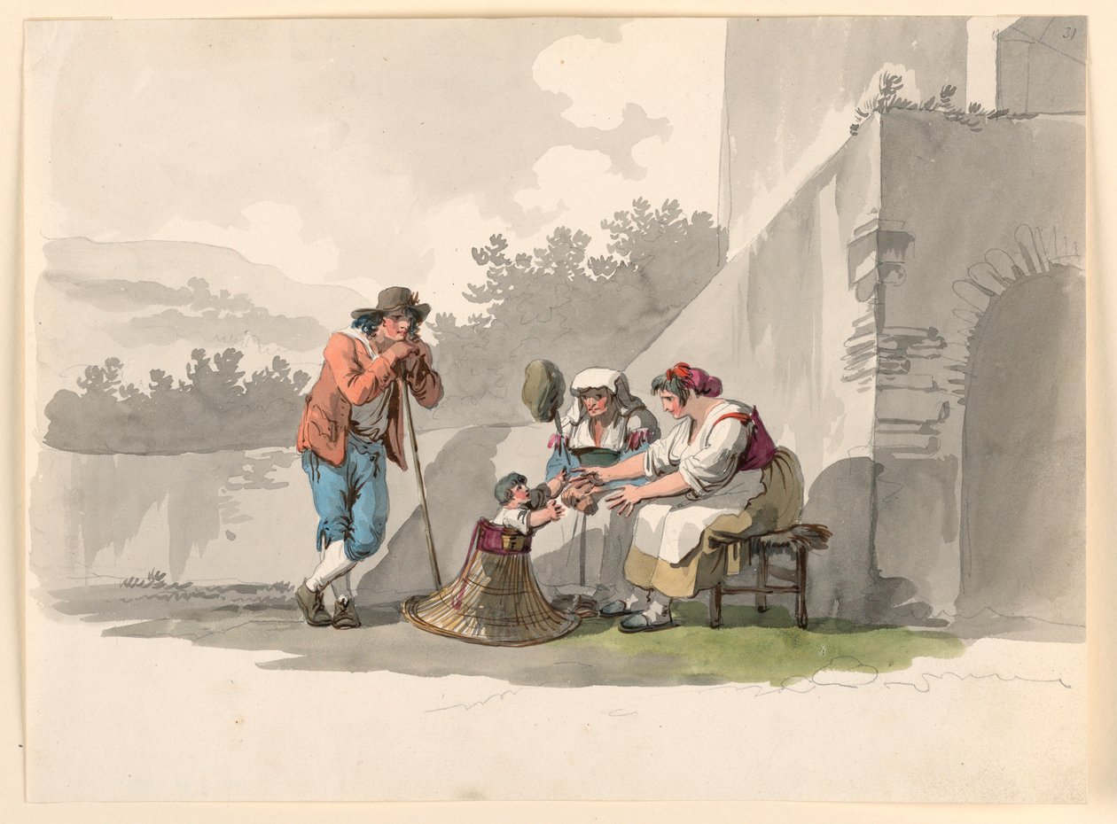 A Peasant Family in the Campagna, 1807-08 by Bartolomeo Pinelli